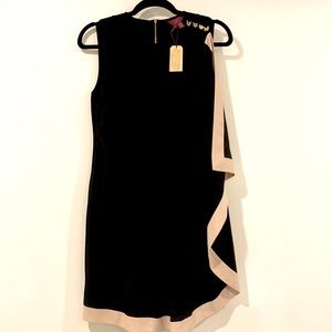 NWT Ted Baker Mini Dress Size 2 (US Size 6) Black & Pink Back Zip